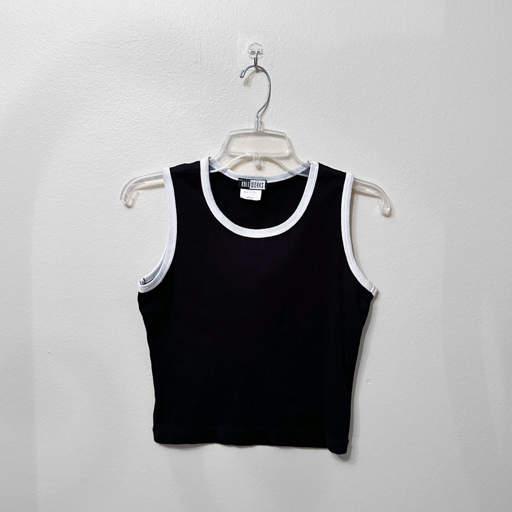 Vintage 90s KnitWorks Black and White Tank